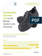 Chemical Decontamination of Footwear Soles To Limit Microbial Transfer in A Dry Environment