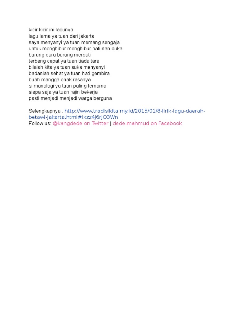 Kicir Kicir Ini Lagunya