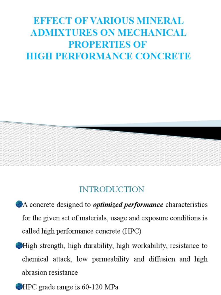 Mineral Admixtures in High Performance Concrete | PDF