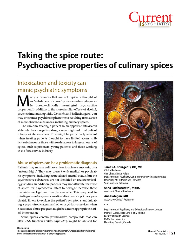 Psychoactive Properties in Culinary Spices | PDF | Substance Abuse ...