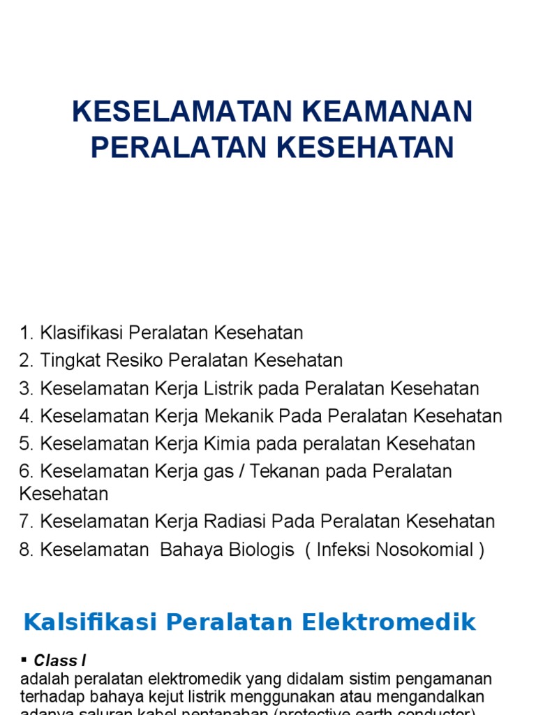 Klasifikasi Alat Elektromedik
