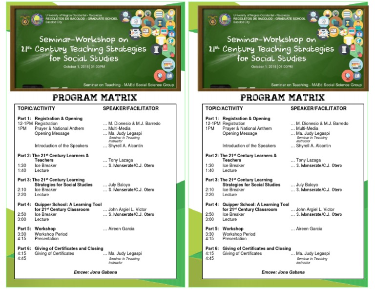 Seminar Program Matrix Overview | PDF | Social Science | Foreign ...