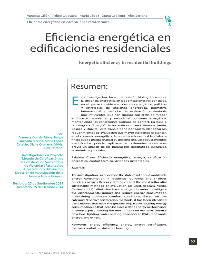 Eficiencia Energetica en Edificaciones Residenciales PDF | PDF ...