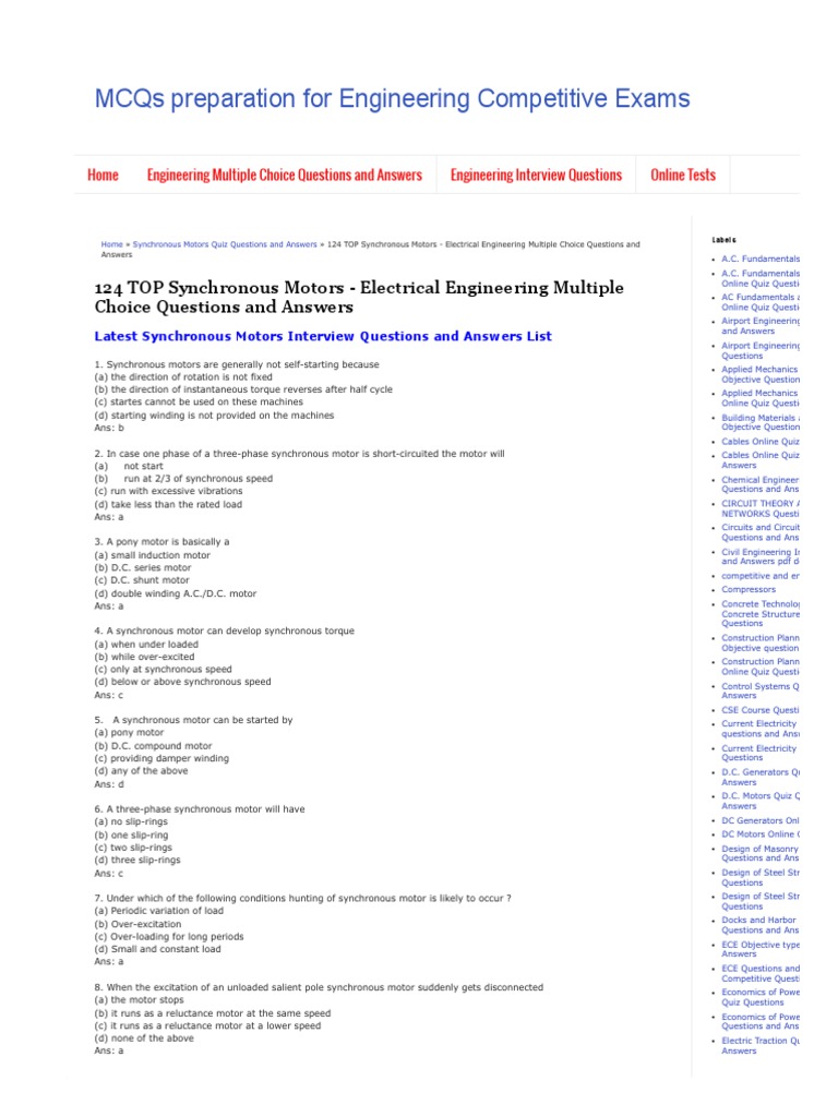 14 124 TOP Synchronous Motors Electrical Engineering Multiple