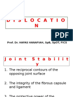 Joint instability and dislocation diagnosis and treatment