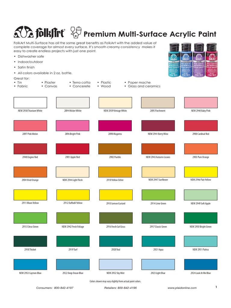 5 2776 FolkArt Acrylic Paint | PDF | Blue | Red