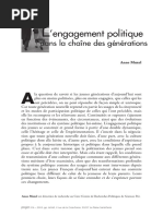 L'engagement Politique dans la chaîne des générations