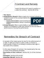 Breach of Contract and Remedy