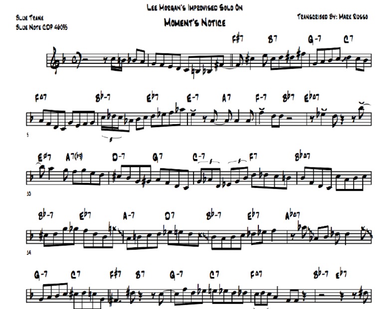 Lee Morgan Moments Notice C | PDF