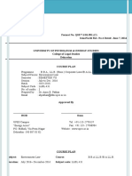 Course Plan VII Sem 2016