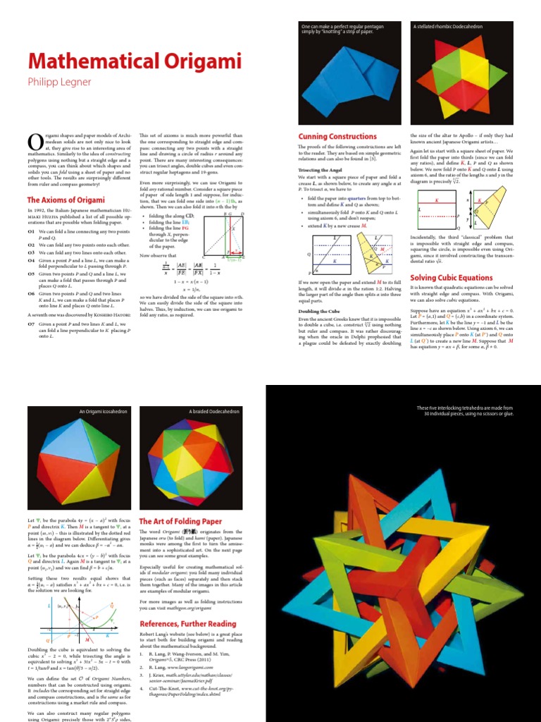 Origami and Maths | PDF | Origami | Space