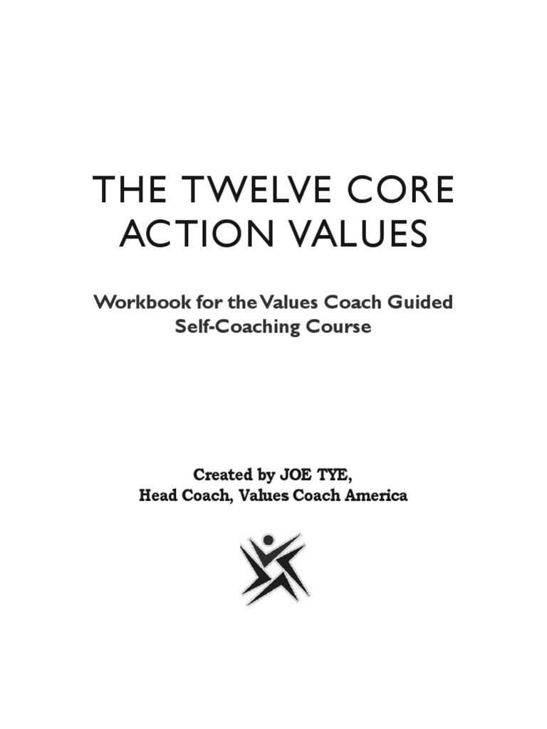 The Twelve Core Action Values Workbook PDF Value (Ethics