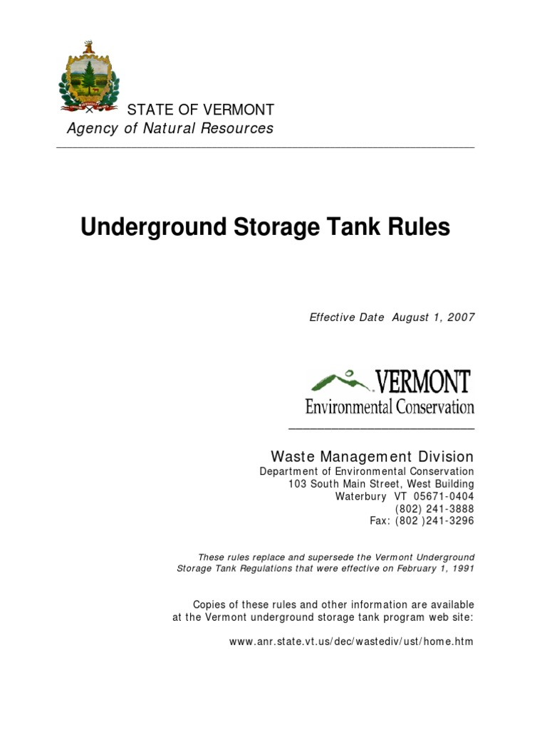 Undergruond Storage Tanks Regulations PDF Petroleum Pipeline