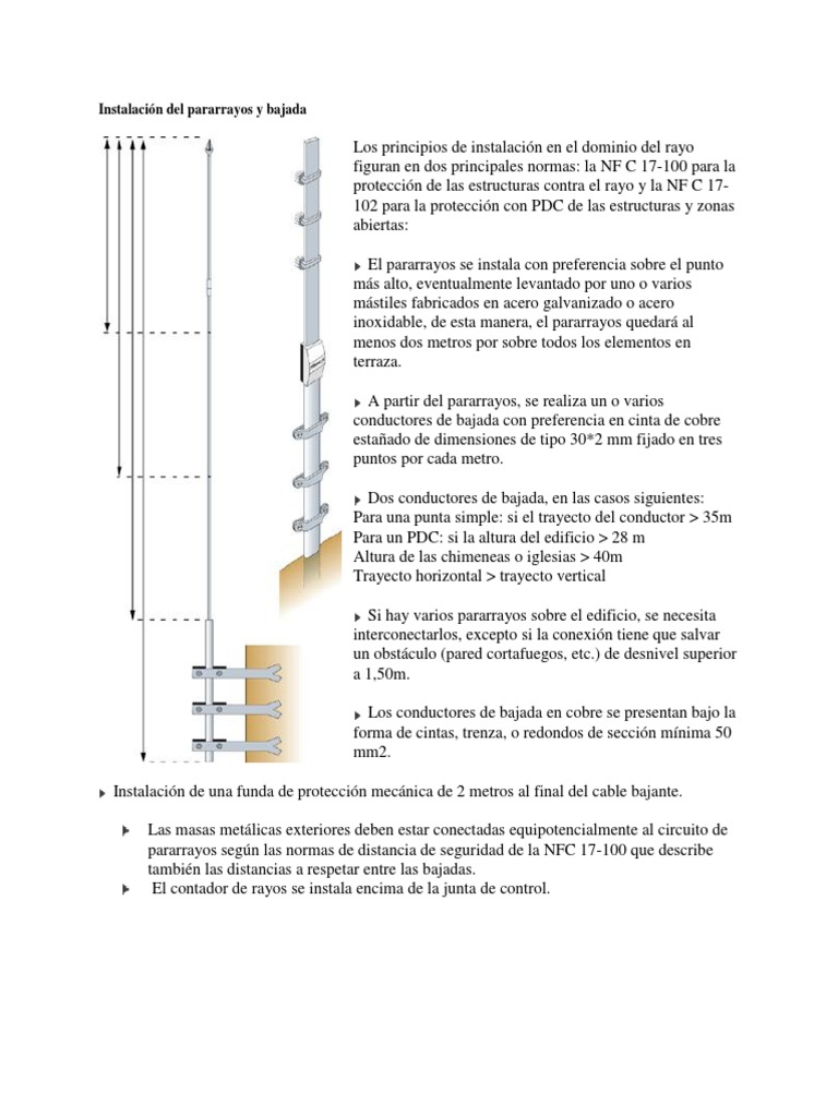 Instalación y Puesta a Tierra de Pararrayos | PDF | Tierra | Electricidad