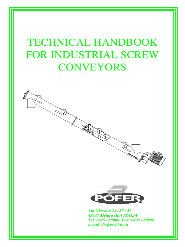 Technical Handbook For Industrial Screw Conveyors