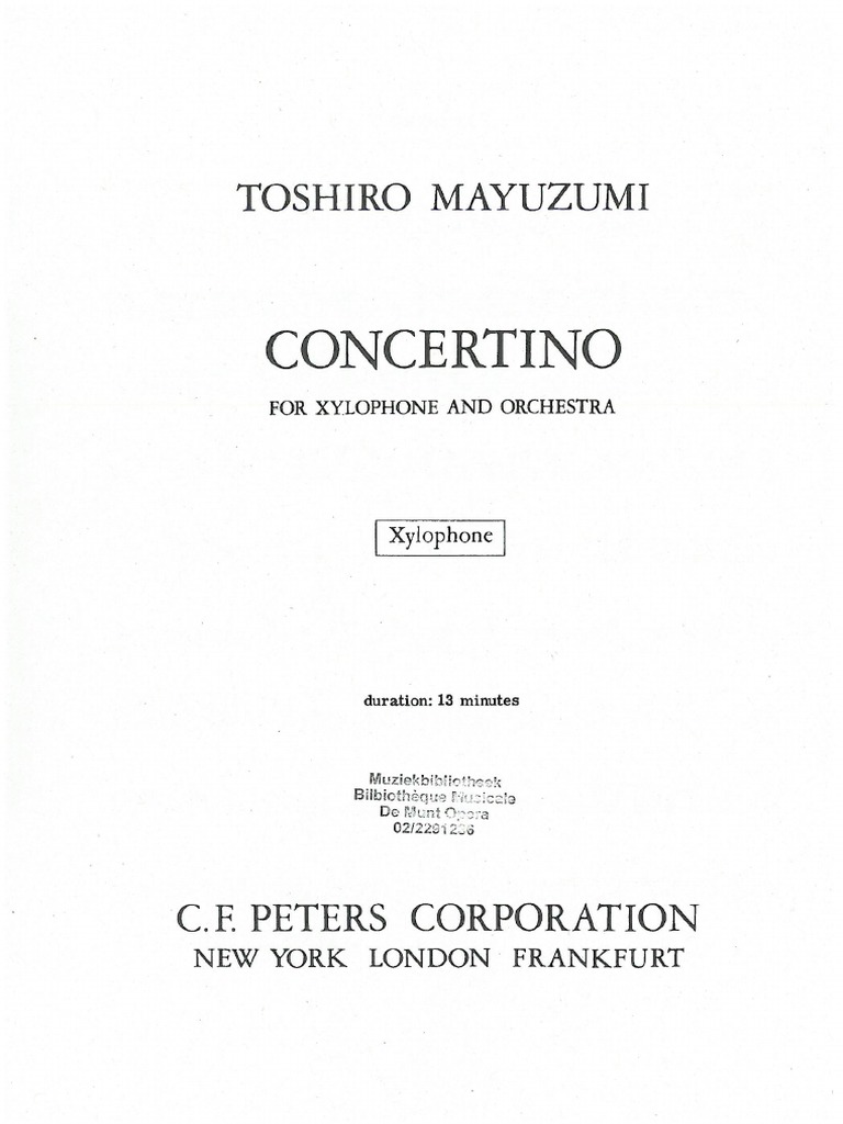 Mayuzumi Concertino Xylophone PDF
