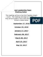 School Leadership Team Meeting Dates