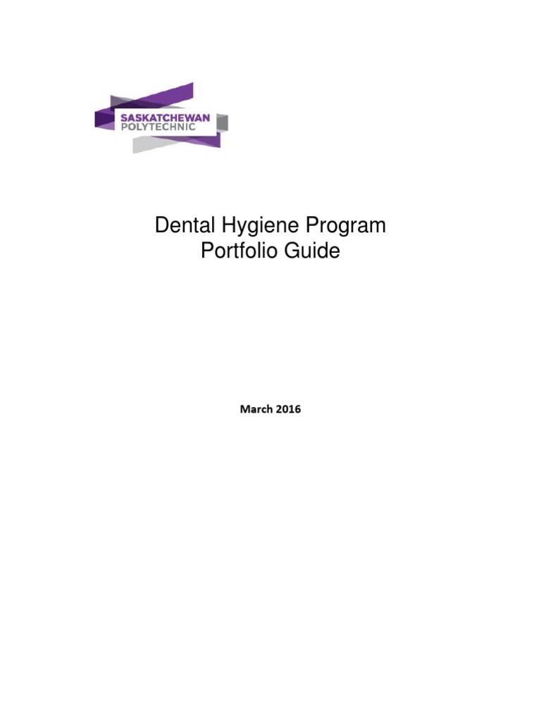 Dental Hygiene Portfolio Guide Higher Education Dental Hygienist