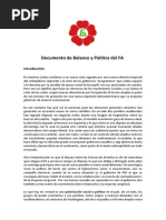 Documento de Balance y Política del FA