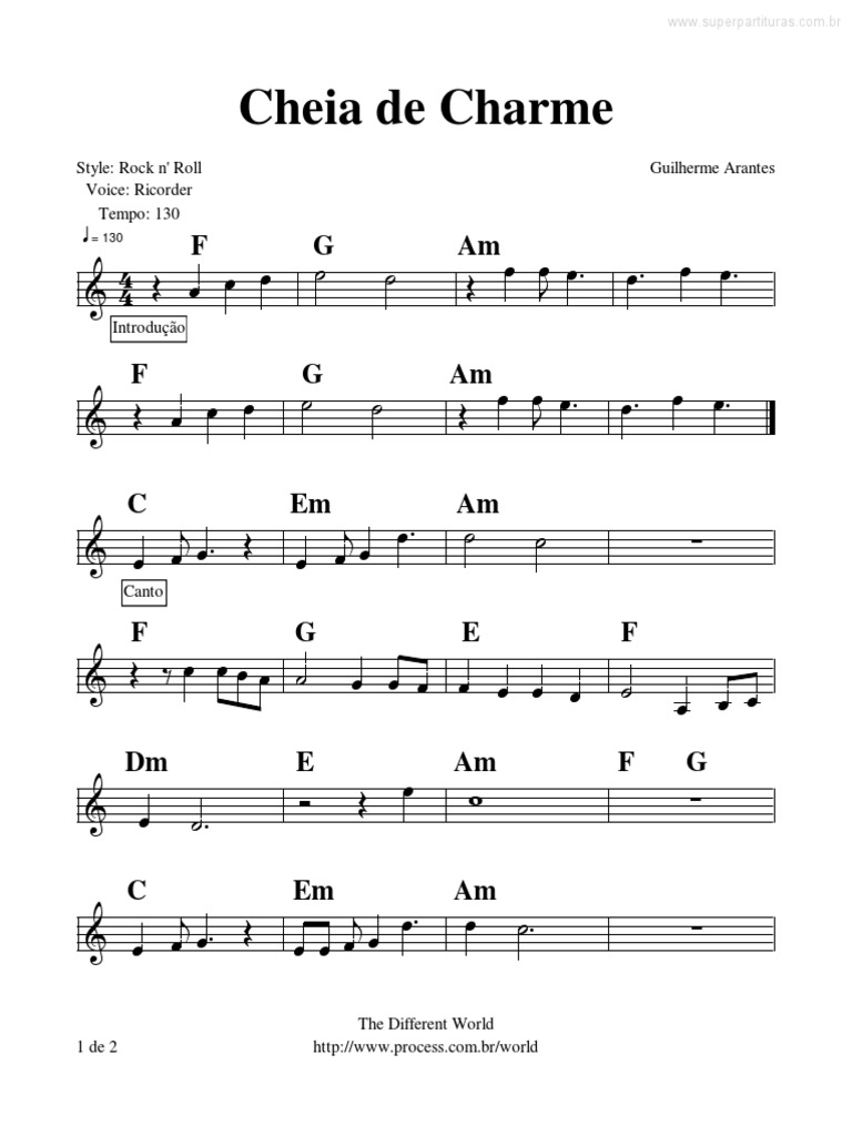 Cheia De Charme Chords | Cheia de Charme/ Extended Version! Accords ...