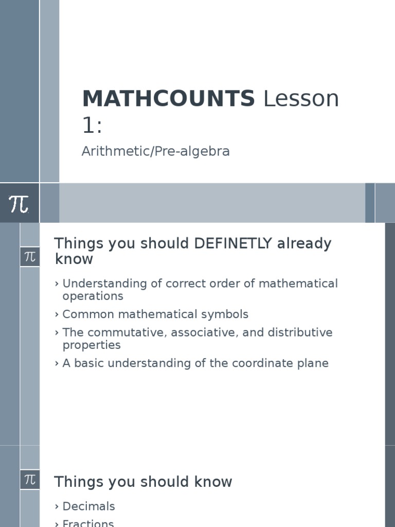 Mathcounts Lesson 1 PDF