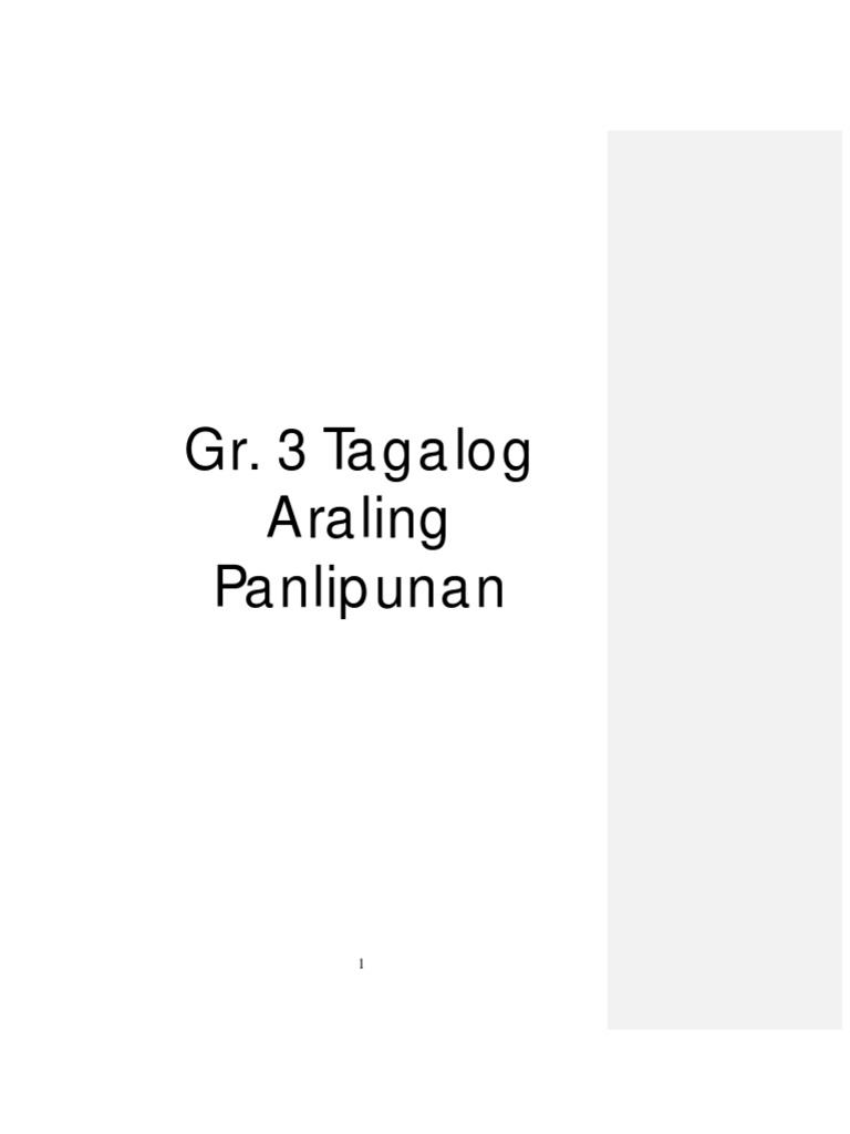 Gr. 3 AP Tagalog Q1 | PDF
