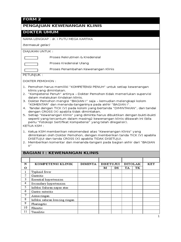 pengajuan Kewenangan klinis Dokter Umum.docx