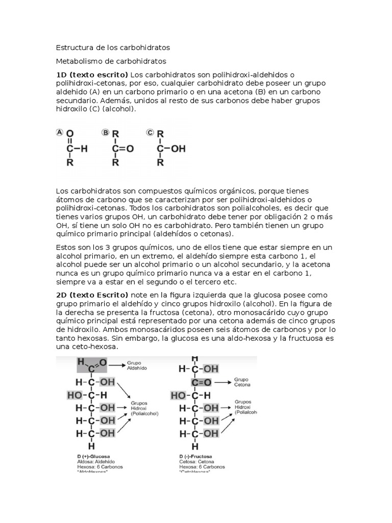 Estructura de Los Carbohidratos | PDF | Isómero | Carbohidratos