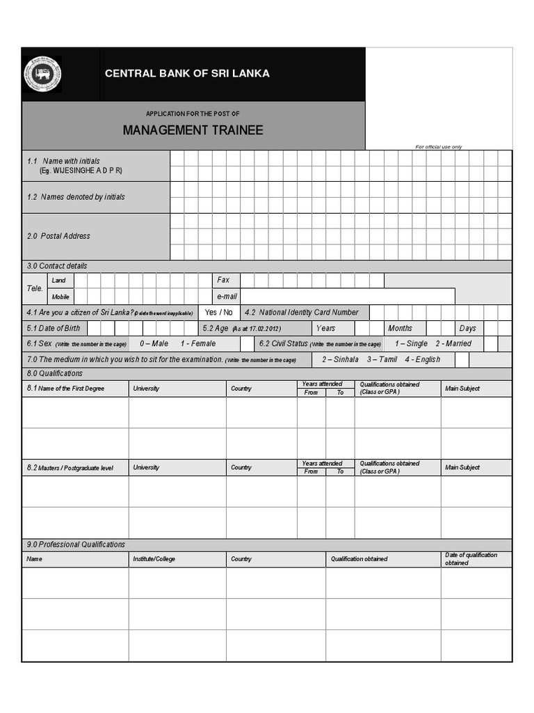 Management Trainee: Central Bank of Sri Lanka | PDF | Virtue | Social ...