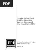 Extending The State Fiscal Relief Provisions of The American Recovery and Reinvestment Act (ARRA)