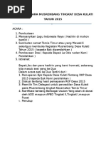 Contoh Pembukaan Acara Musyawarah Masyarakat Desa