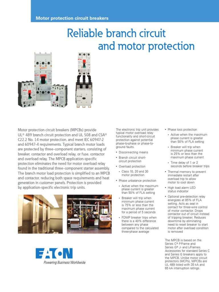 Reliable Branch Circuit and Motor Protection | PDF | Relay | Components