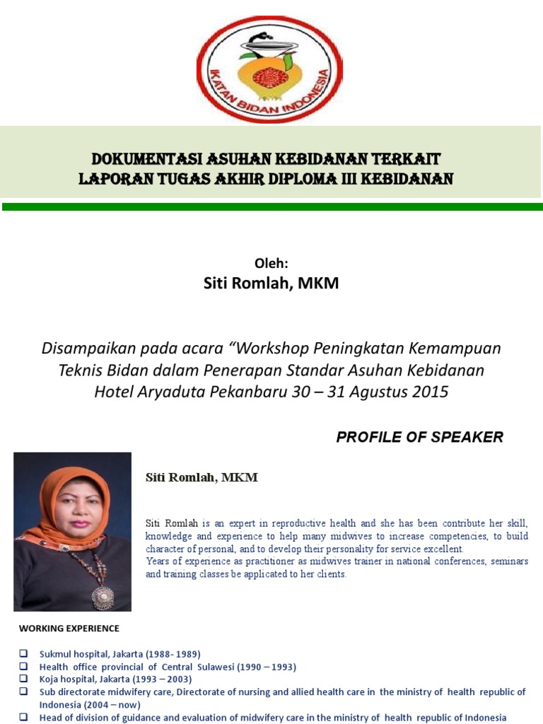 Riau Dokumentasi Asuhan Kebidanan