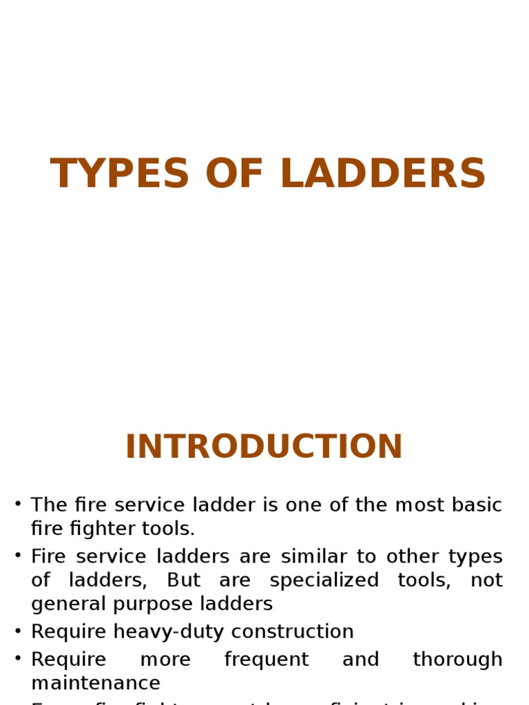 Types of Ladders | PDF | Ladder | Fire Engine