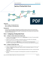 6.4.3.4 Packet Tracer - Configuring A Floating Static Route Instructions