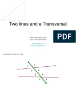 Two Lines and A Transversal: Jeff Bivin & Katie Nerroth Lake Zurich High School