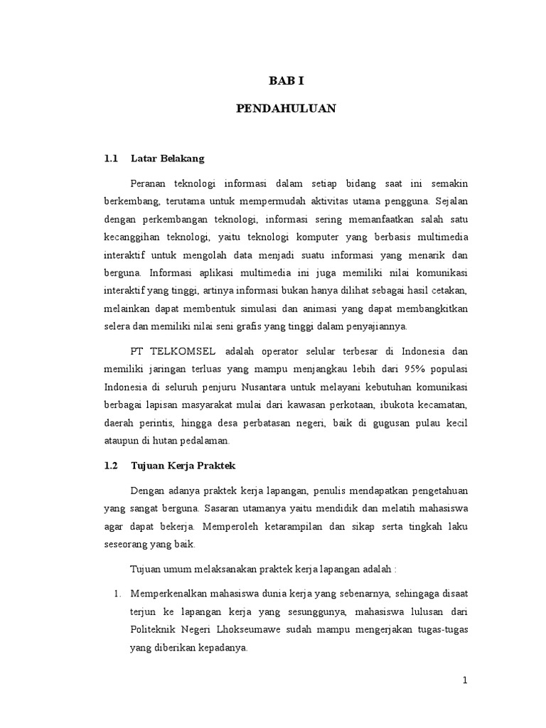 Contoh Latar Belakang Laporan Pkl Mahasiswa My Skripsi - Riset