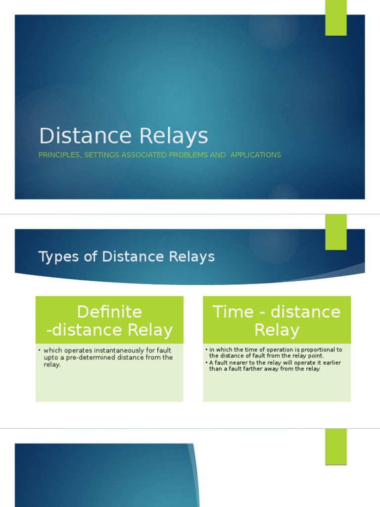 Overview of Distance Relay Types | PDF | Electrical Impedance | Relay