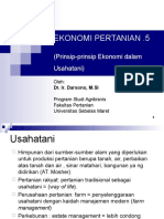 5 EKONOMI PERTANIAN (Prinsip Usahatani)