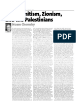 Anti-Semitism, Zionism, And the Palestinians by Noam Chomsky