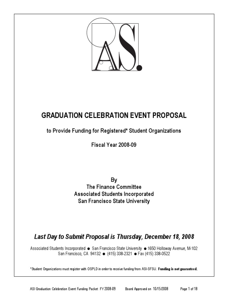 fy08-09gradevent GRADUATION CELEBRATION EVENT PROPOSAL | Request For