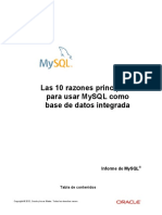 Top 10 Reasons To Use MySQL As Embedded Database - Spanish PDF