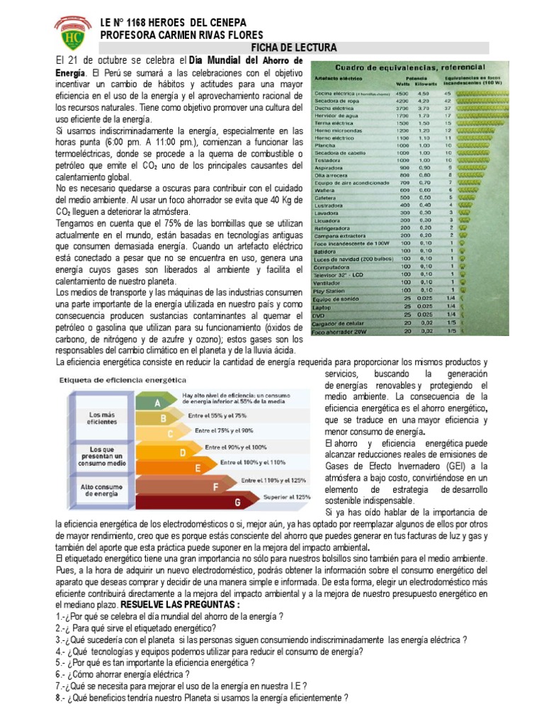 Ahorro de energia en ingles image