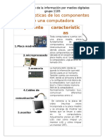 Características de Los Componentes de Una Computadora 