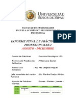 Informe Final Servicio Psicolgico