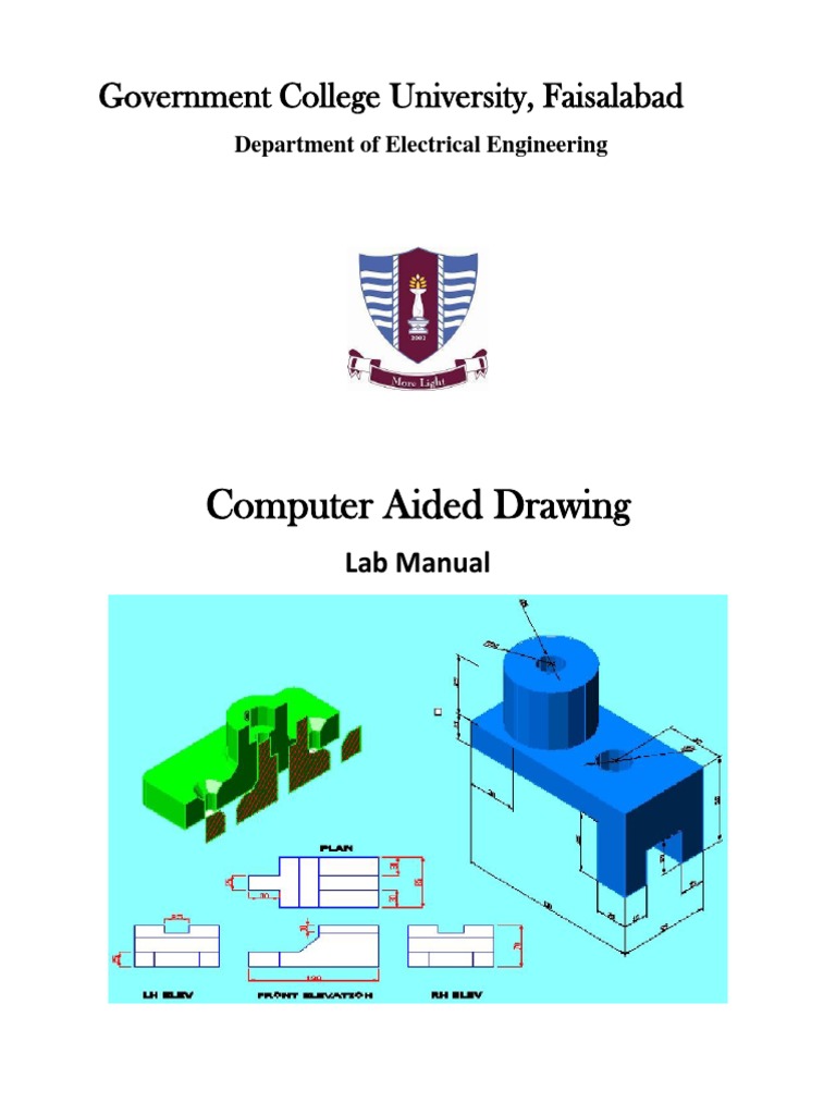 AutoCAD Lab Manual (GCUF) PDF Technical Drawing Menu
