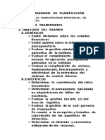 Memorandum de Planificación