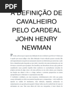 A Definição de Cavalheiro Pelo Cardeal John Henry Newman