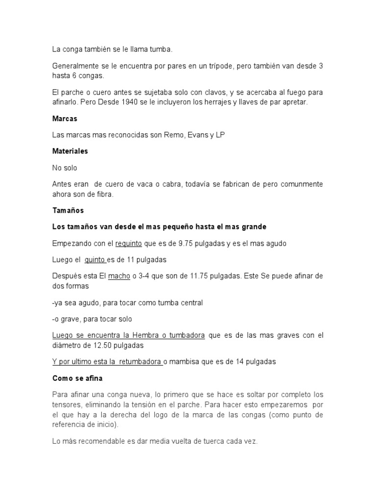 La Conga PDF Entretenimiento (general) Naturaleza