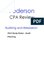 Pederson CPA Review AUD Study Notes Audit Planning